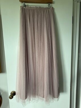Jenny Yoo Rose Gold Tulle Maxi Skirt
